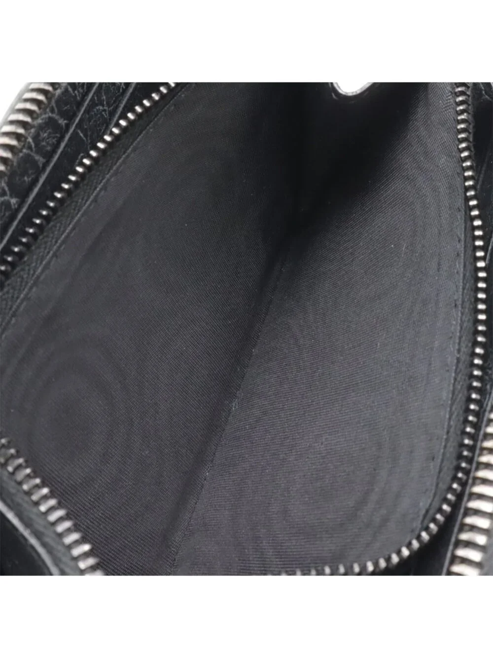 Saint Laurent Paris YSL Yves Zip Around Wallet Croco Like Leather Black - Picture 8 of 9